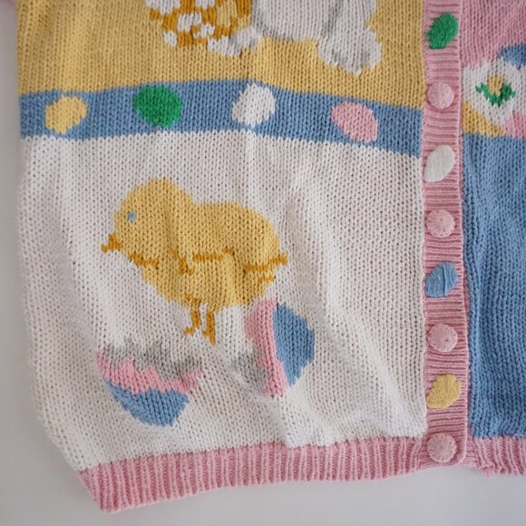 Vintage Alexandra Bartlett Easter Sweater Bunny Carrot Chick Cottagecore 3X - Picture 7 of 11